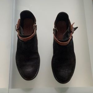 A.S. Brody Bootie black suede leather side zip size 8